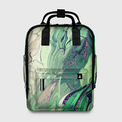 Женский рюкзак Зелёный стилизованный абстракция