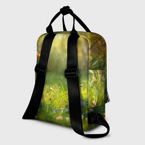 Женский рюкзак Рыжая лисичка и бабочки / 3D-принт – фото 2