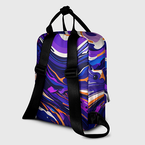 Женский рюкзак Разноцветная абстракция разводов / 3D-принт – фото 2
