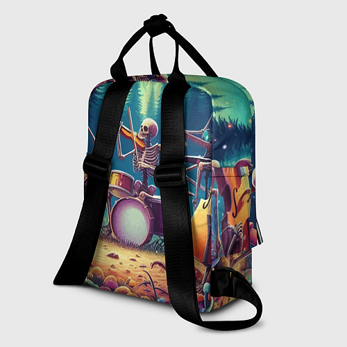 Женский рюкзак Группа скелетов даёт концерт под грибами / 3D-принт – фото 2
