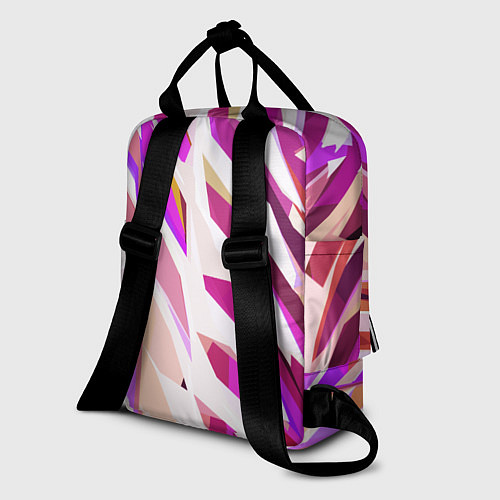 Женский рюкзак Бело-розовая абстракция / 3D-принт – фото 2