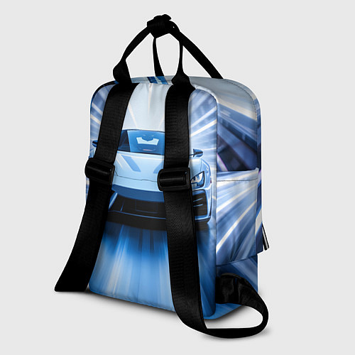 Женский рюкзак Спорткар на скорости / 3D-принт – фото 2