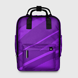 Рюкзак женский Фиолетовый однотонный абстракция с полосой, цвет: 3D-принт