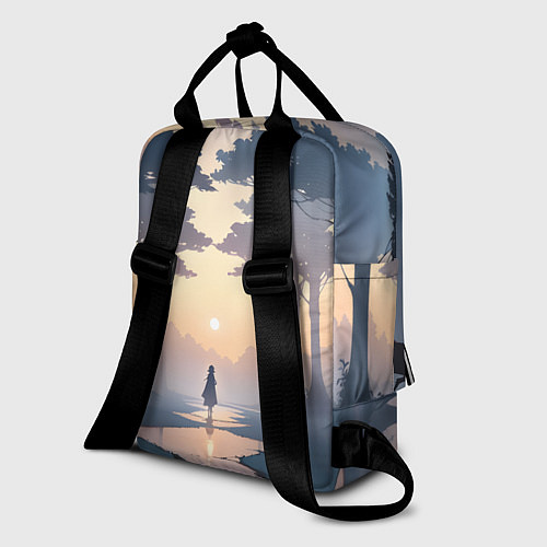 Женский рюкзак В лесу на закате / 3D-принт – фото 2