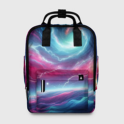 Рюкзак женский Spiral neon galaxy - ai art fantasy, цвет: 3D-принт