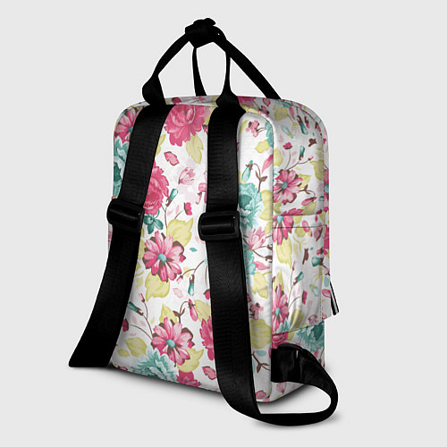 Женский рюкзак Розы красные и бирюзовые / 3D-принт – фото 2