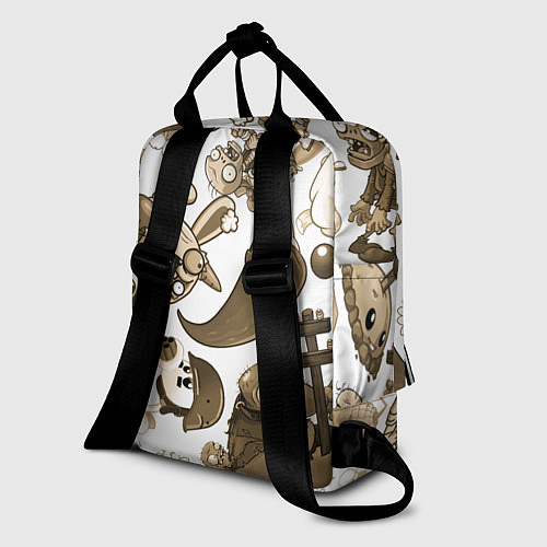 Женский рюкзак Растения против зомби в бежевых тонах / 3D-принт – фото 2