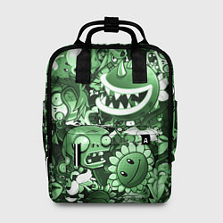 Рюкзак женский Растения против зомби в зеленом цвете, цвет: 3D-принт