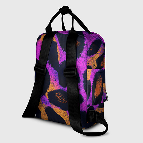 Женский рюкзак Неоновый леопардовый узор / 3D-принт – фото 2