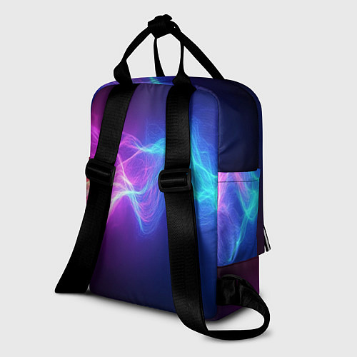 Женский рюкзак Звуковая волна неоновый узор / 3D-принт – фото 2