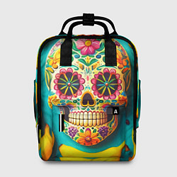 Рюкзак женский Череп и бананы - летняя композиция, цвет: 3D-принт