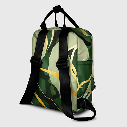 Женский рюкзак Зеленый природный паттерн / 3D-принт – фото 2