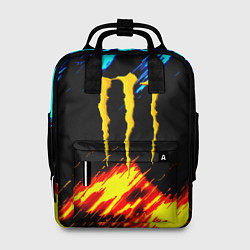 Женский рюкзак Monster energy текстура огненная