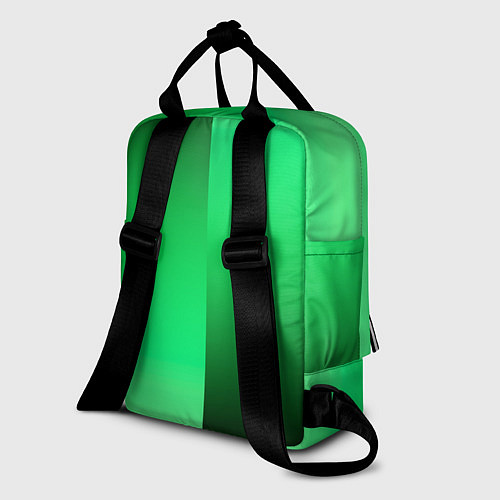 Женский рюкзак Чёрно-зелёный градиент пополам / 3D-принт – фото 2