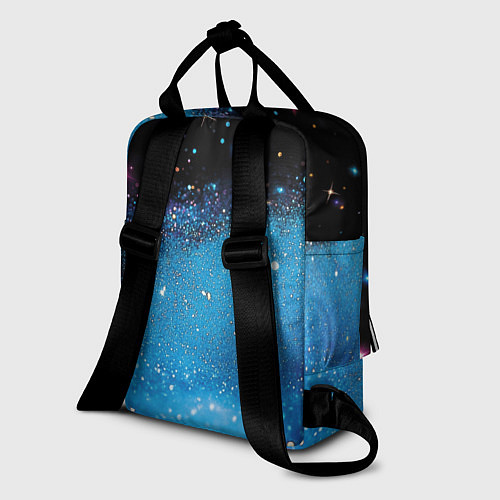 Женский рюкзак Синяя текстура из блестящих звездочек / 3D-принт – фото 2