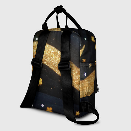Женский рюкзак Золотые волны текстура / 3D-принт – фото 2