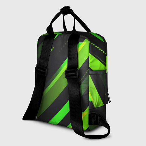 Женский рюкзак Color black green / 3D-принт – фото 2
