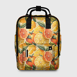 Рюкзак женский Апельсиновый фреш сочные дольки, цвет: 3D-принт