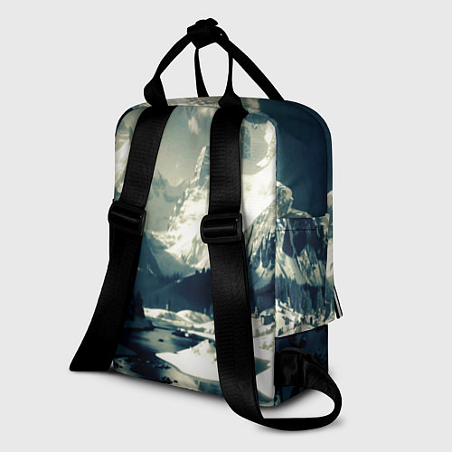 Женский рюкзак Река и горы снежные пейзаж / 3D-принт – фото 2