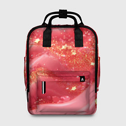 Рюкзак женский Розовая волнистая блестящая текстура, цвет: 3D-принт