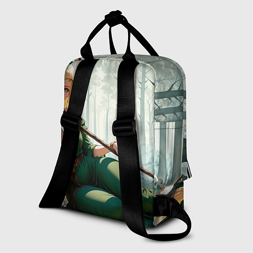 Женский рюкзак Эльфийская аниме ведьма среди черепов в мрачном ле / 3D-принт – фото 2