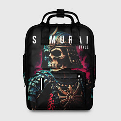Рюкзак женский Самурай с маской черепа, цвет: 3D-принт