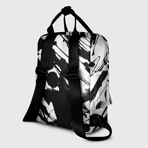 Женский рюкзак Брызги и штрихи черной краски / 3D-принт – фото 2