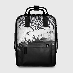 Рюкзак женский Гранж каллиграфия, цвет: 3D-принт