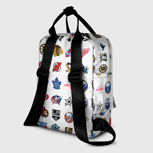 Женский рюкзак Команды НХЛ на белом фоне / 3D-принт – фото 2