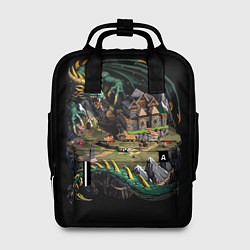 Рюкзак женский Зеленый дракон оплота - Герои Меча и Магии 3, цвет: 3D-принт