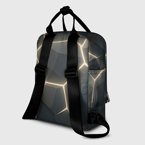 Женский рюкзак Объемные серые плиты / 3D-принт – фото 2