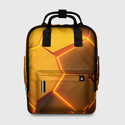 Рюкзак женский Желтые неоновые соты - текстура, цвет: 3D-принт