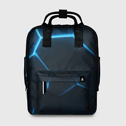 Рюкзак женский Черные плиты с синим светом, цвет: 3D-принт