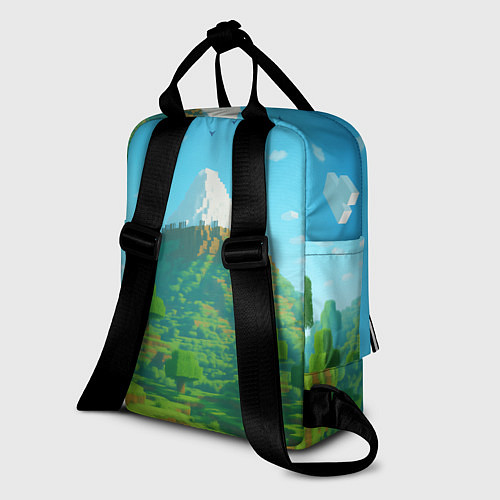 Женский рюкзак Пейзаж Minecraft с горой со снежной шапкой / 3D-принт – фото 2