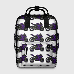 Рюкзак женский The motorcycle is dark purple, цвет: 3D-принт