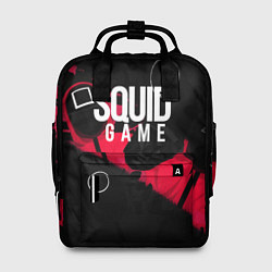 Рюкзак женский Игра в кальмара маски распорядителя и стражников, цвет: 3D-принт