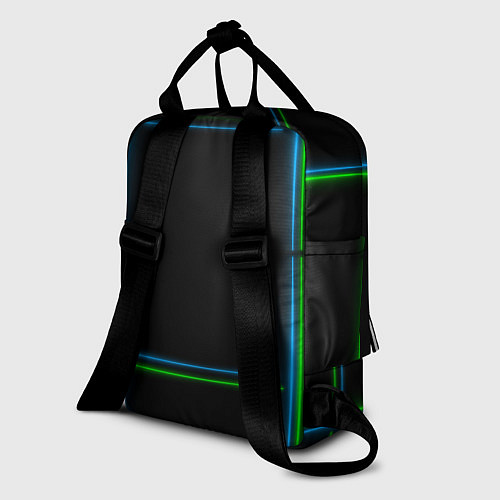 Женский рюкзак Neon green light blue / 3D-принт – фото 2