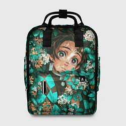 Рюкзак женский Танджиро Demon slayer в цветах, цвет: 3D-принт