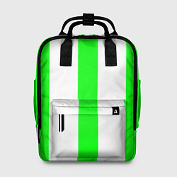 Рюкзак женский Color light green white lines, цвет: 3D-принт