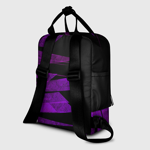Женский рюкзак Color purple black stripes / 3D-принт – фото 2