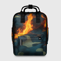 Женский рюкзак Огонь на камуфляжной ткани