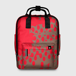 Рюкзак женский Абстрактные алые пятна на цвете какао, цвет: 3D-принт