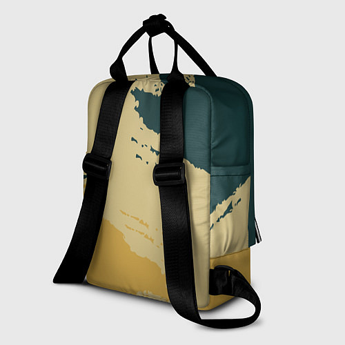 Женский рюкзак Желто-зеленые абстрактные полосы / 3D-принт – фото 2