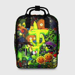 Рюкзак женский Растения против зомби x Дум лого, цвет: 3D-принт