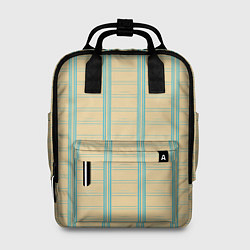 Женский рюкзак Color beige cage light blue stripes