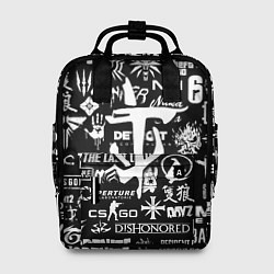Рюкзак женский Doom логотипы всех игр, цвет: 3D-принт