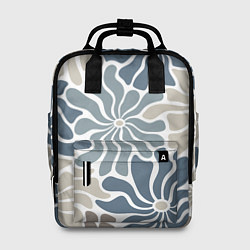 Женский рюкзак Цветы blue and beige pattern