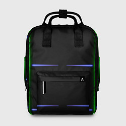 Женский рюкзак Color black green purple stripes