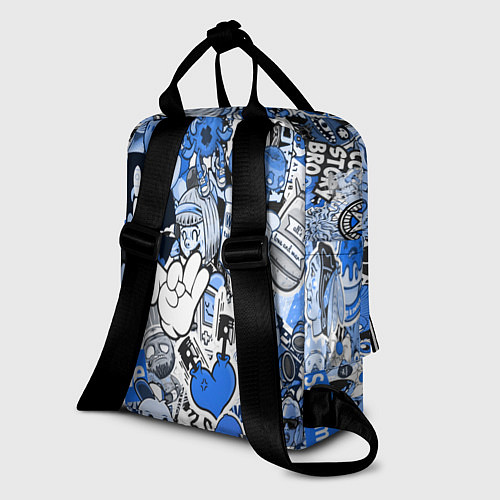 Женский рюкзак Monster energy sticker blue / 3D-принт – фото 2