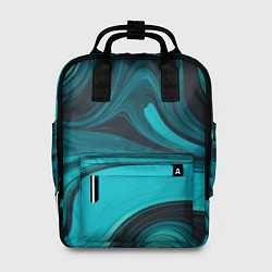 Рюкзак женский Мраморный малахитовый узор из изумрудных разводов, цвет: 3D-принт